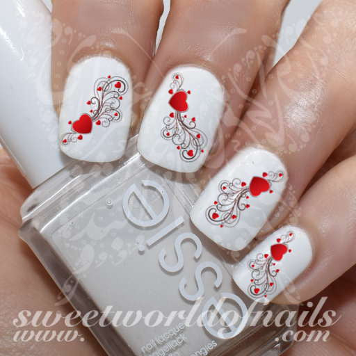 Amazon.com: Valentine's Day Nail Art Sticker Decals Water Transfer Valentine's  Day Designs Exquisite Cute Cartoon Red Heart Cherry Nail Art Supplies  Self-Adhesive Luxurious Winter New Year Nails Decorations : Beauty &  Personal